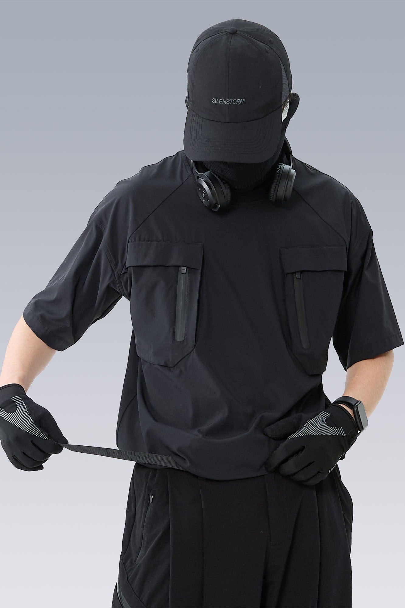 Tactical Mesh-Back Zip Pocket T-Shirt