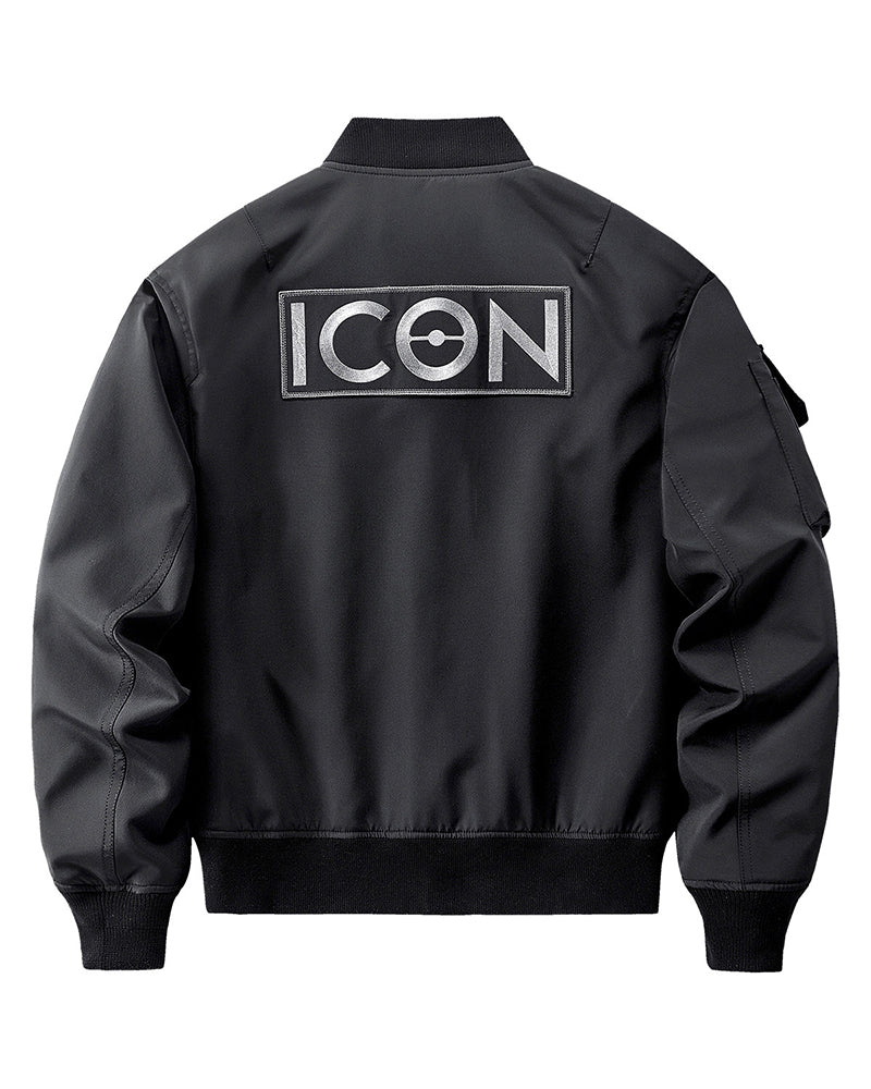 Functional Multi-Pocket Embroidered Bomber Jacket