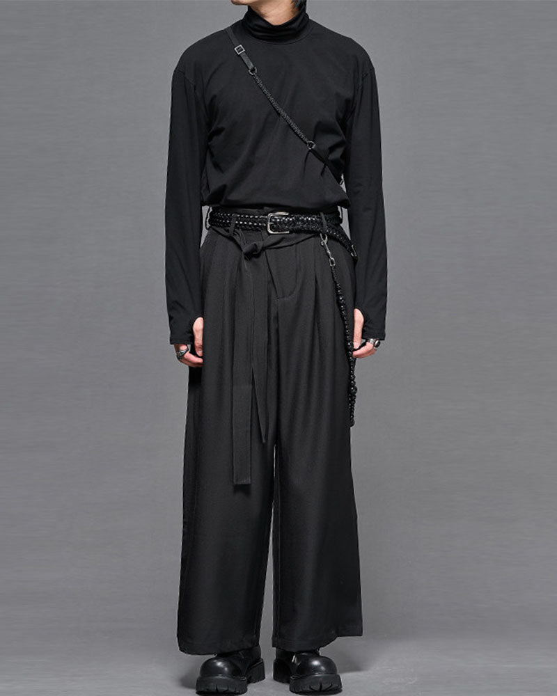 Modern Japanese Wide Leg Straight Cut Hakama Pants