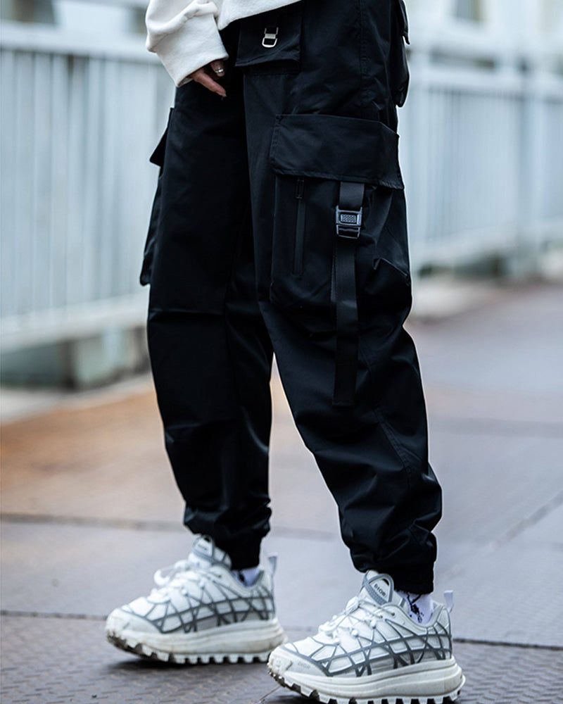 Functional Pocket Ribbon Cargo Pants