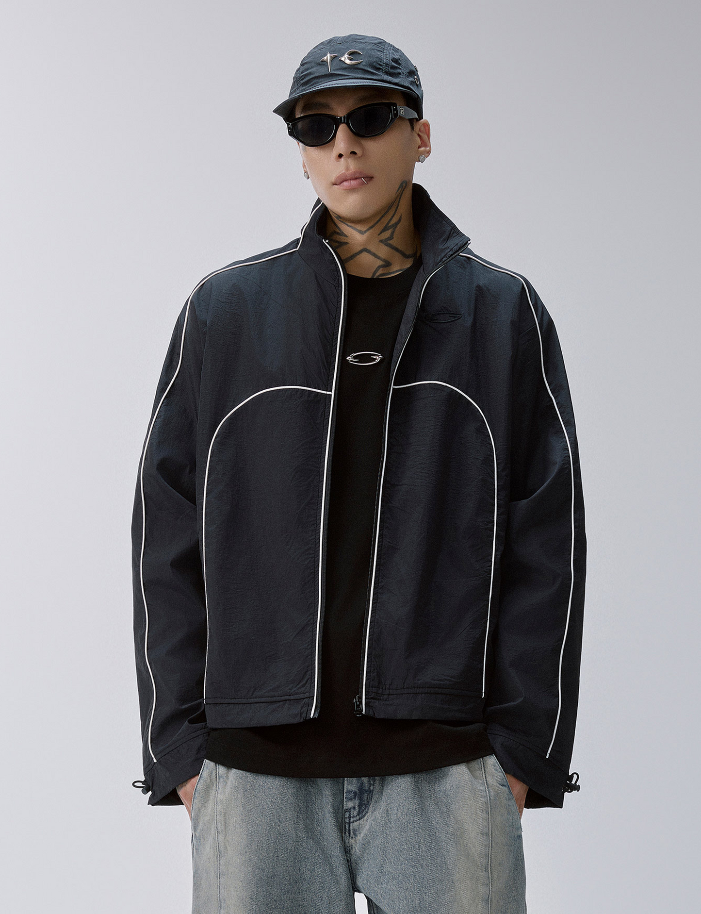 Contrast Piped Track Jacket
