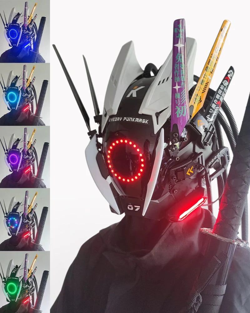 Cyberpunk LED Multi-Color Change Helmet Mask