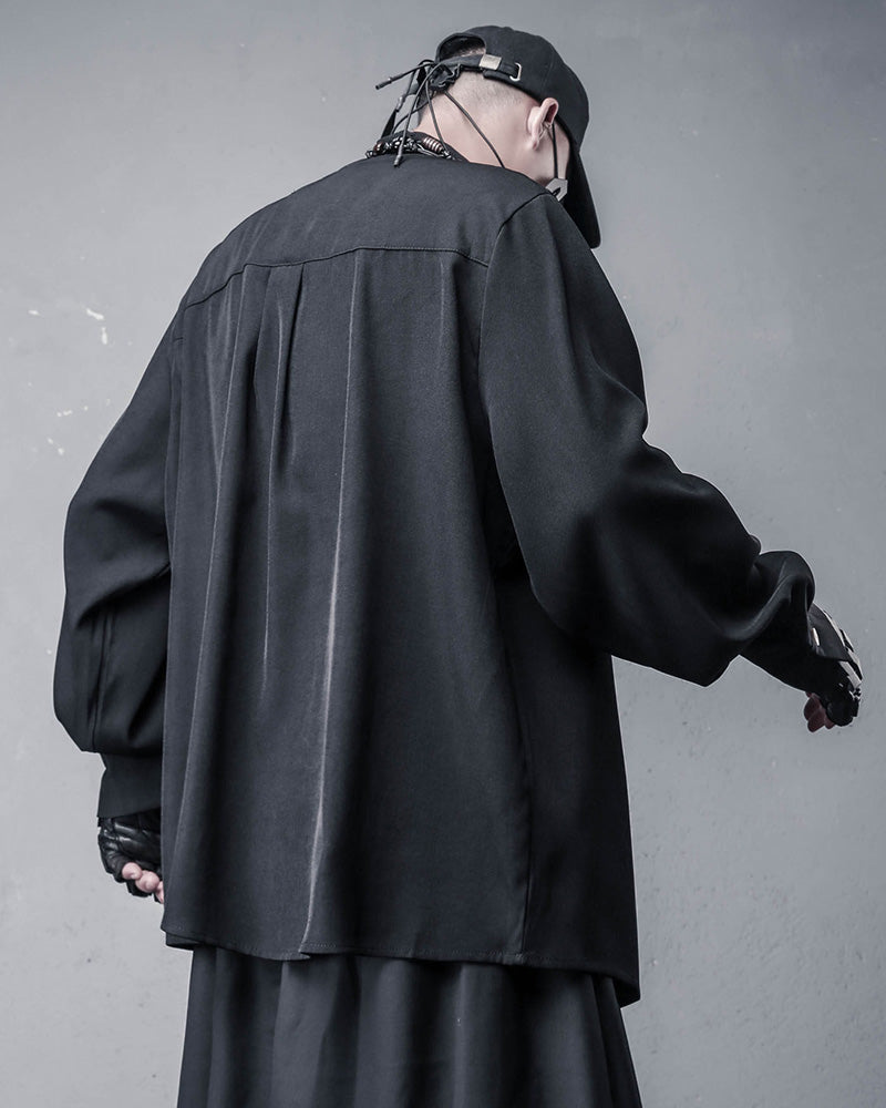 Japanese Draped High Neck Darkwear Shirt