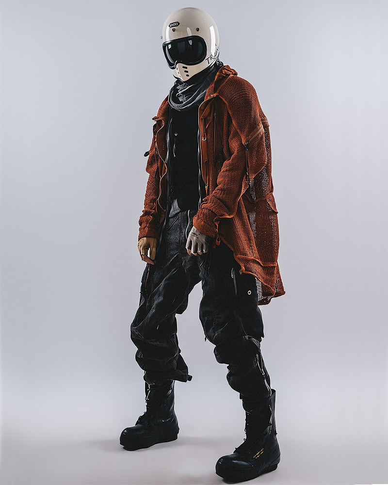 Wasteland Transformable Geometric Mesh Coat