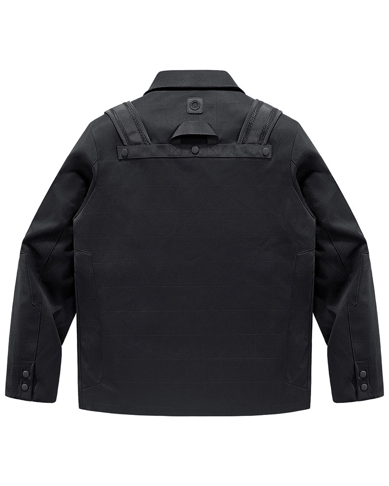 Functional Multi-Pocket Utility Blazer Jacket
