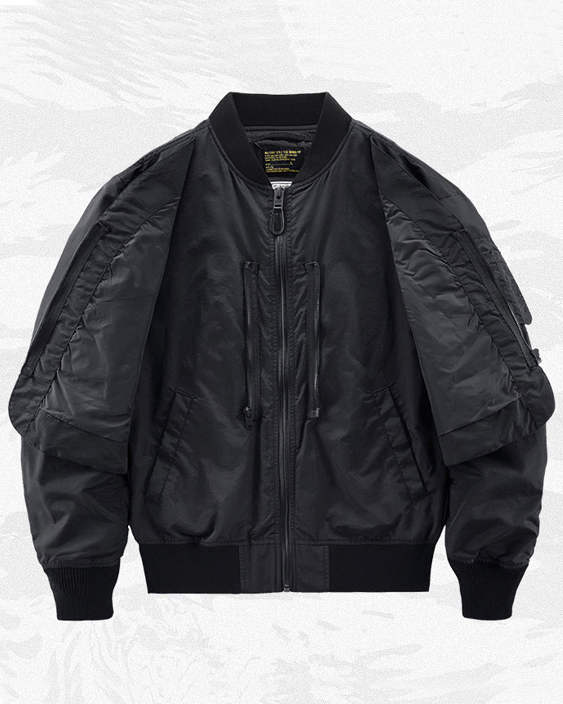 Functional Mock Layer Design Bomber Jacket