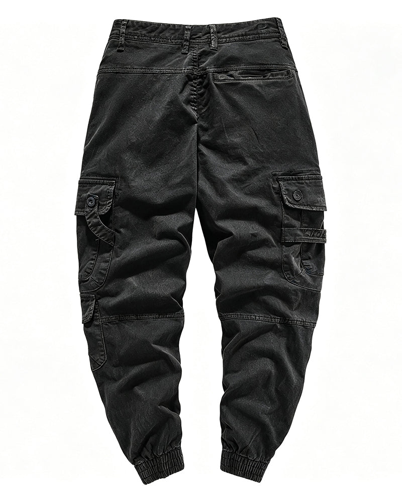 Multi-Pocket Techwear Cargo Cuffed Pants