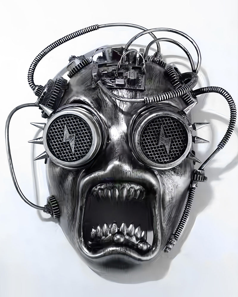 Futuristic Cyberpunk Rivet Mask