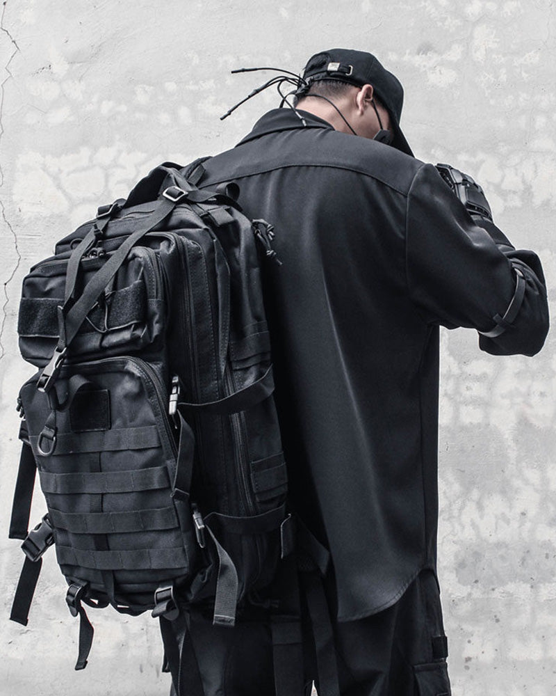 Techwear Japanese Leather Buckle Buckle Shirt