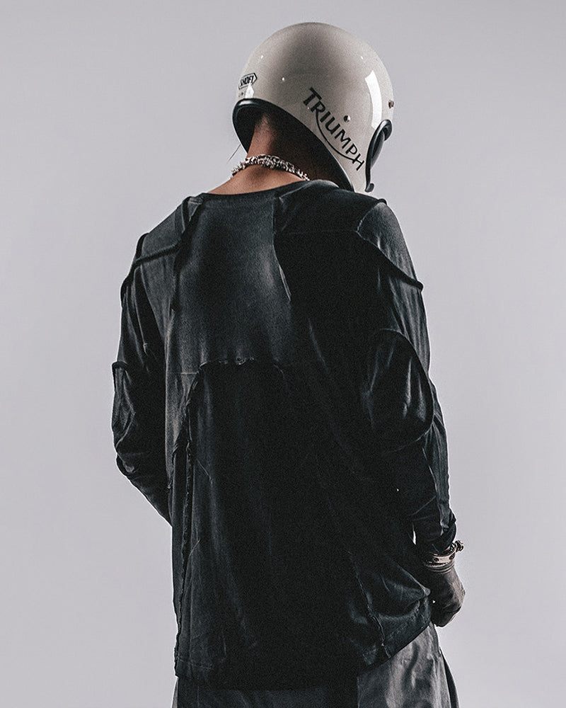 Post-Apocalyptic Raw-Cut Deconstructed Long-Sleeve Tee