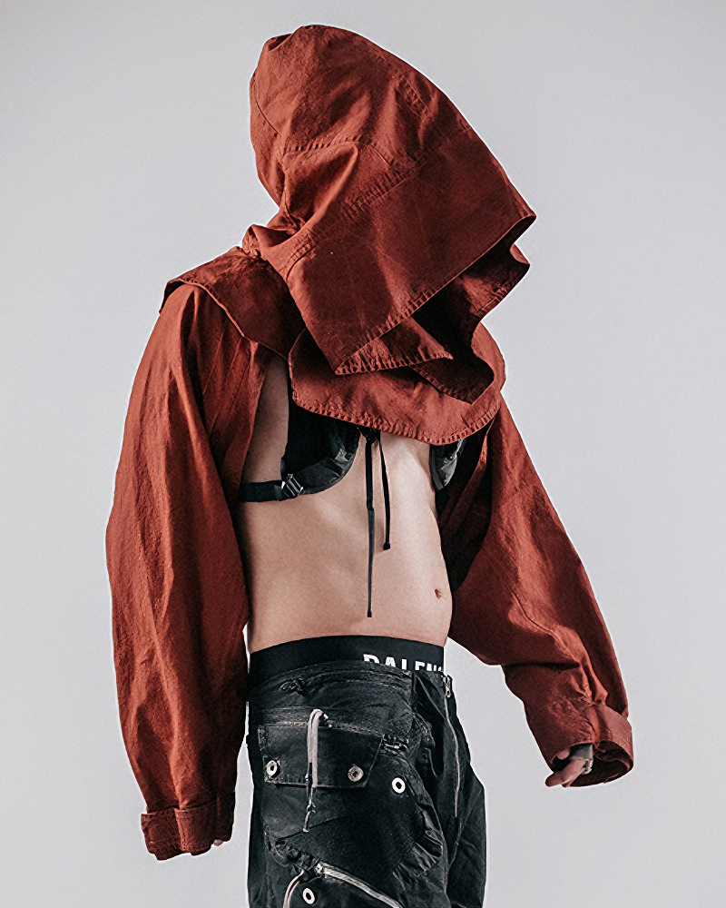Post-Apocalyptic Tactical Dirty Wash Hooded Cape