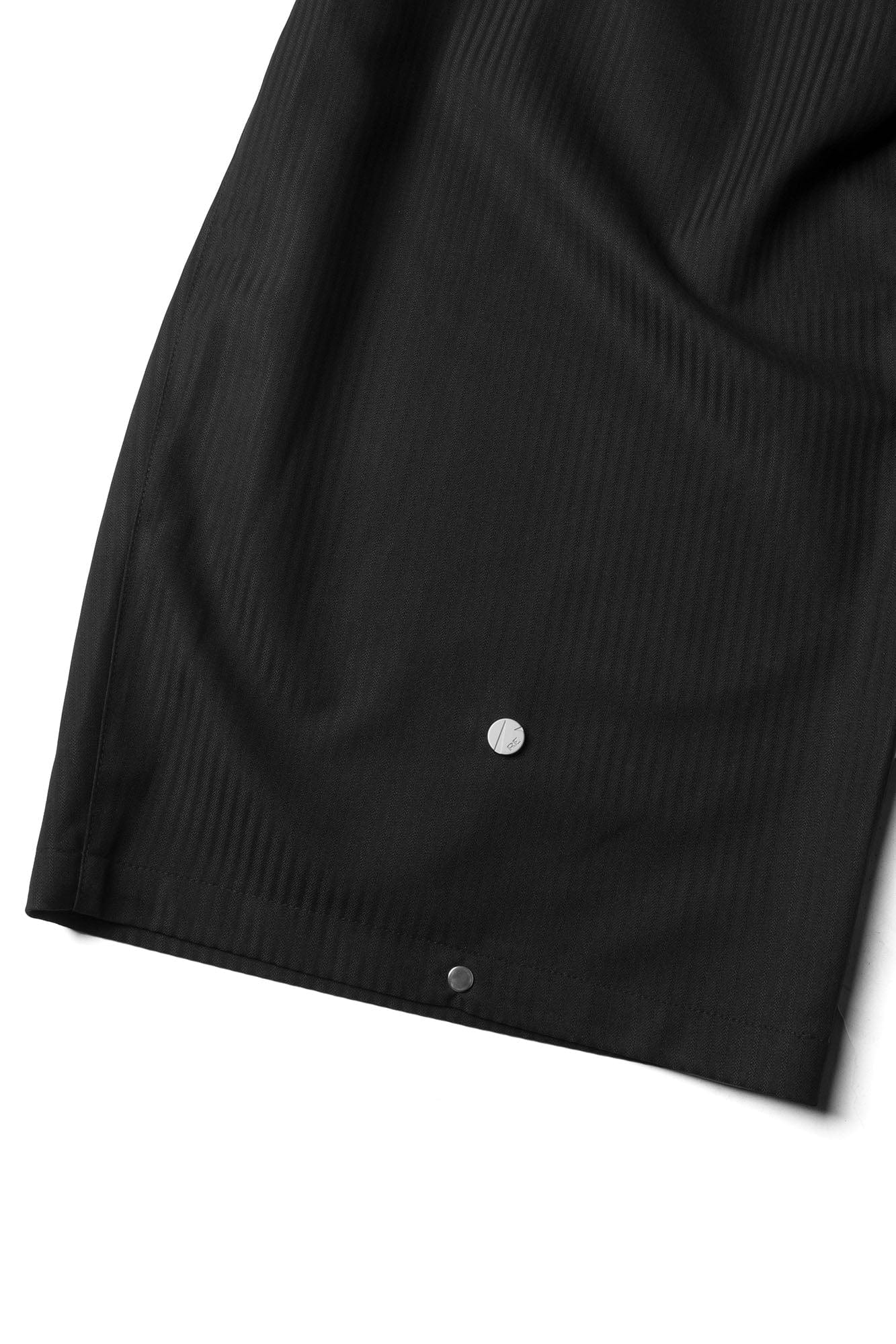 Pinstriped Detachable-Scarf Oversized Pants Black