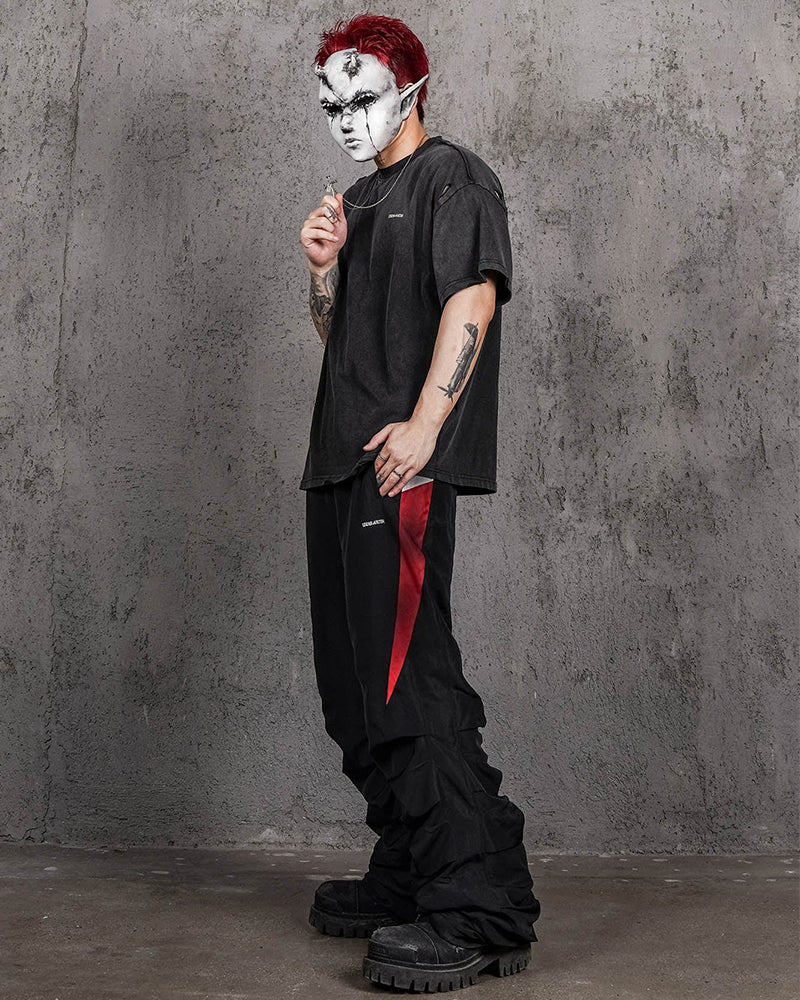 Washed Ripped Gradient T-Shirt Black