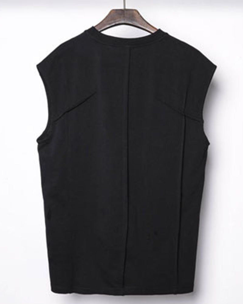 Functional Techwear Patchwork Sleeveless T-Shirt