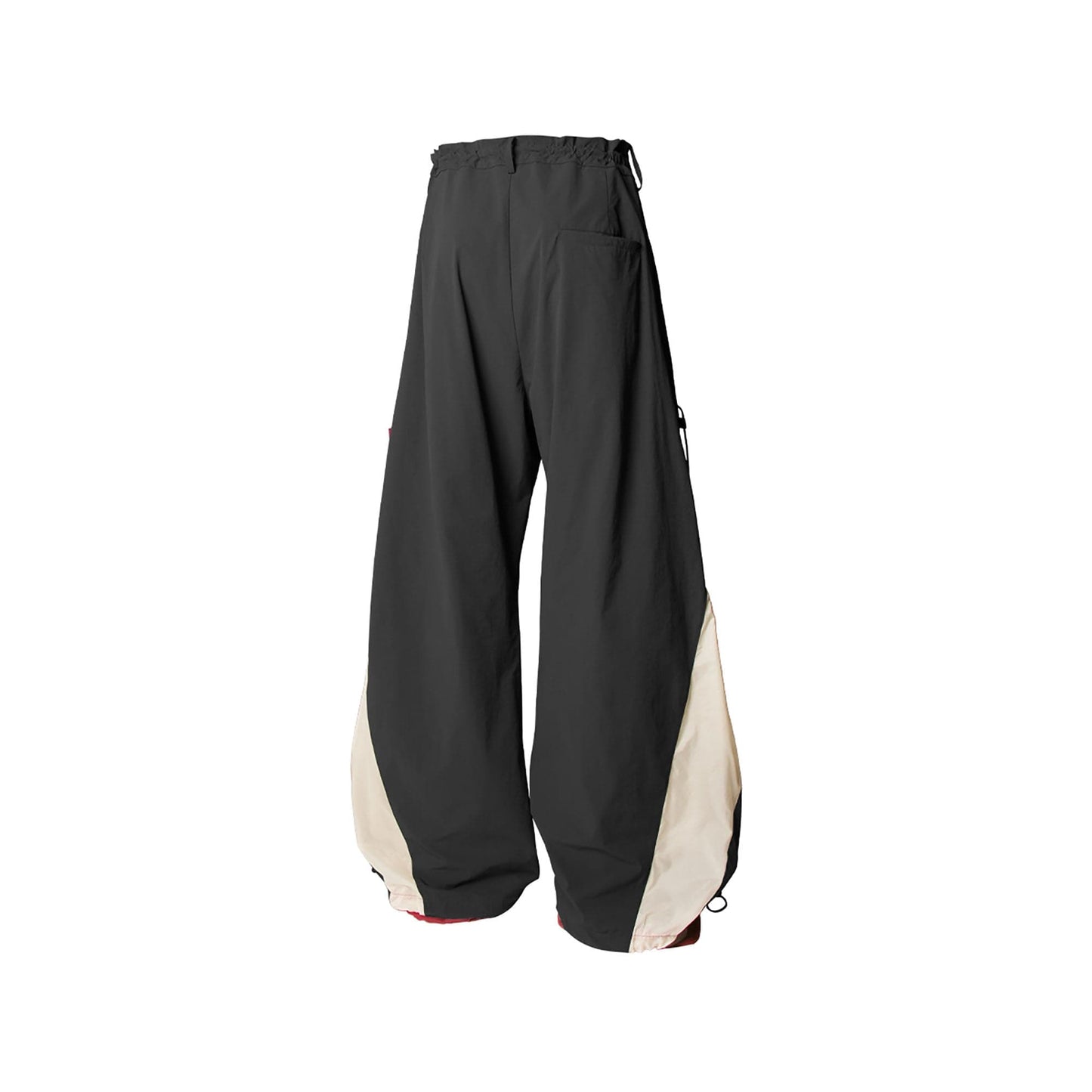 Contrast Spliced Fold-Side Drawstring Pants