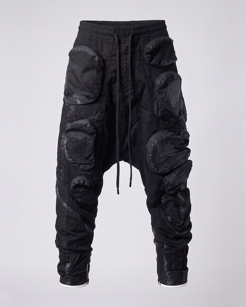 Wasteland Multi‑Pocket Drop‑Crotch Cargo Pants