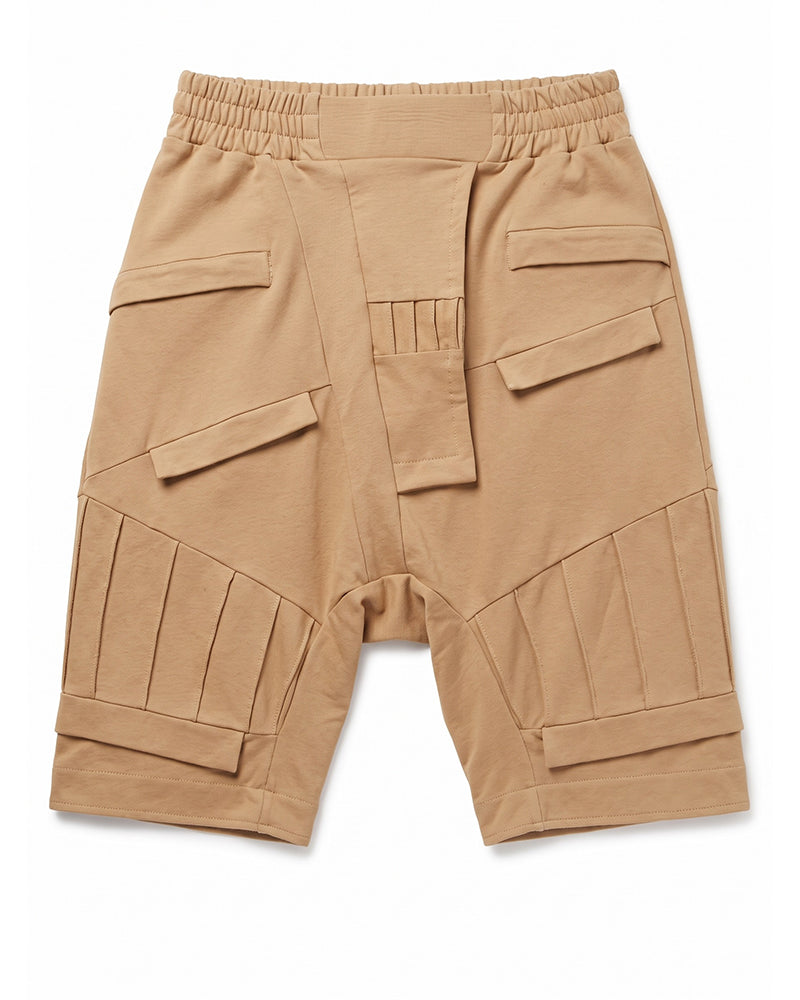 Wasteland Pleated Drop-Crotch Shorts