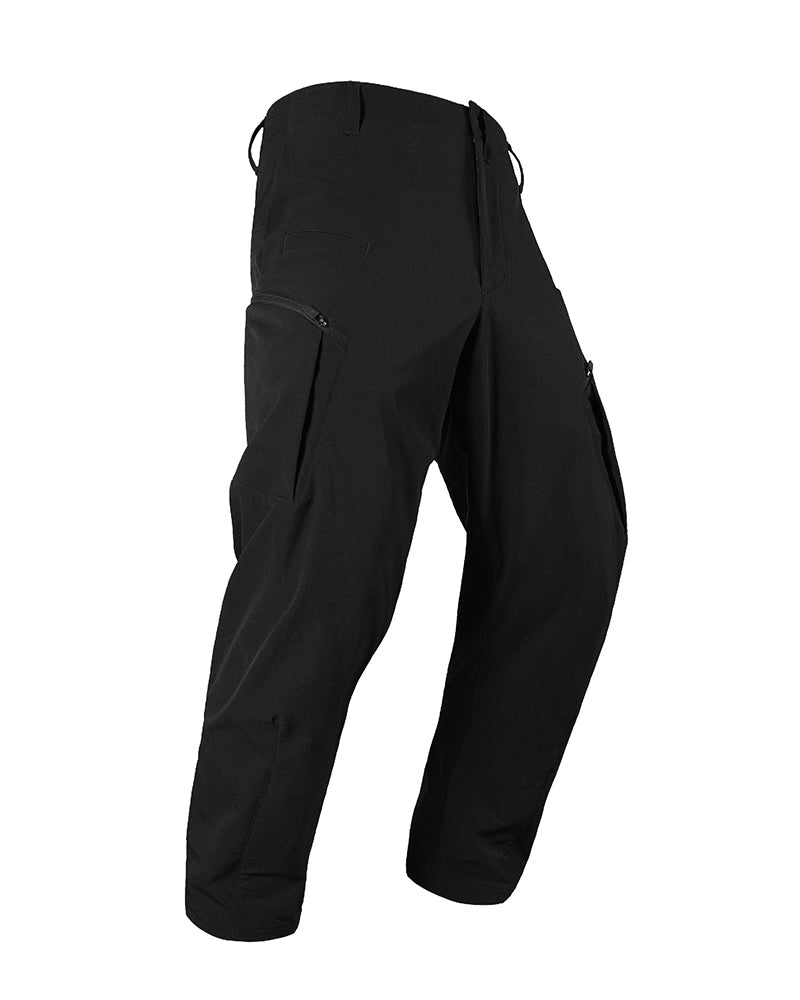 Asymmetric-Zip Soft-Shell Water-Repellent Cavalry Straight Pants