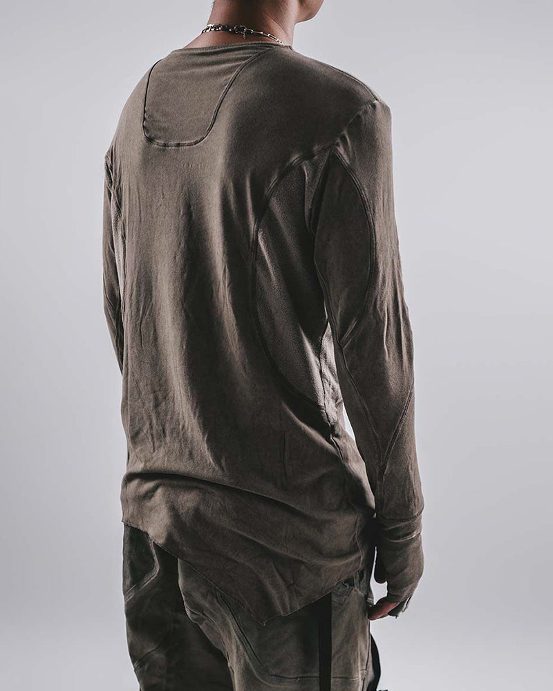 Post-Apocalyptic Oil-Washed Deconstructed Long-Sleeve Tee