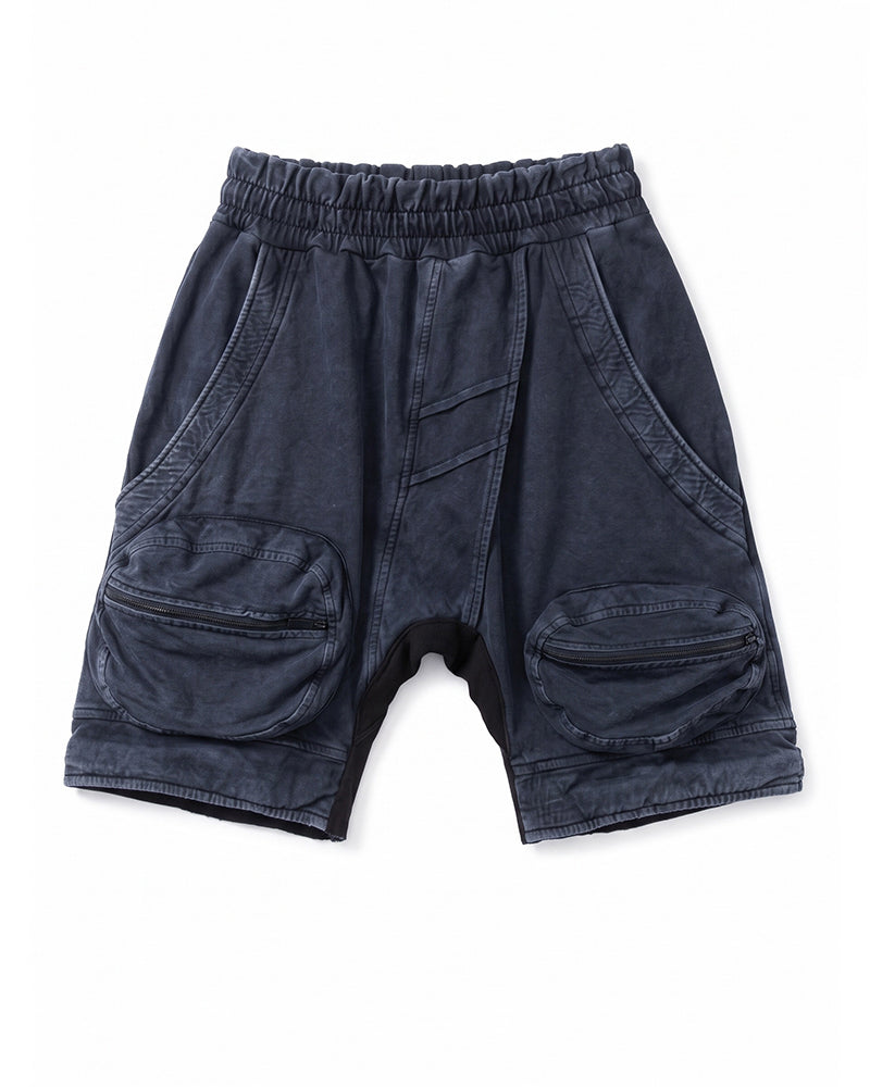 Post-Apocalyptic Washed Asymmetric Cargo Shorts