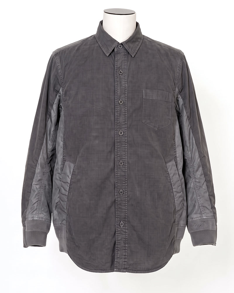 Wasteland Distressed Paneled Long Sleeve Shirt