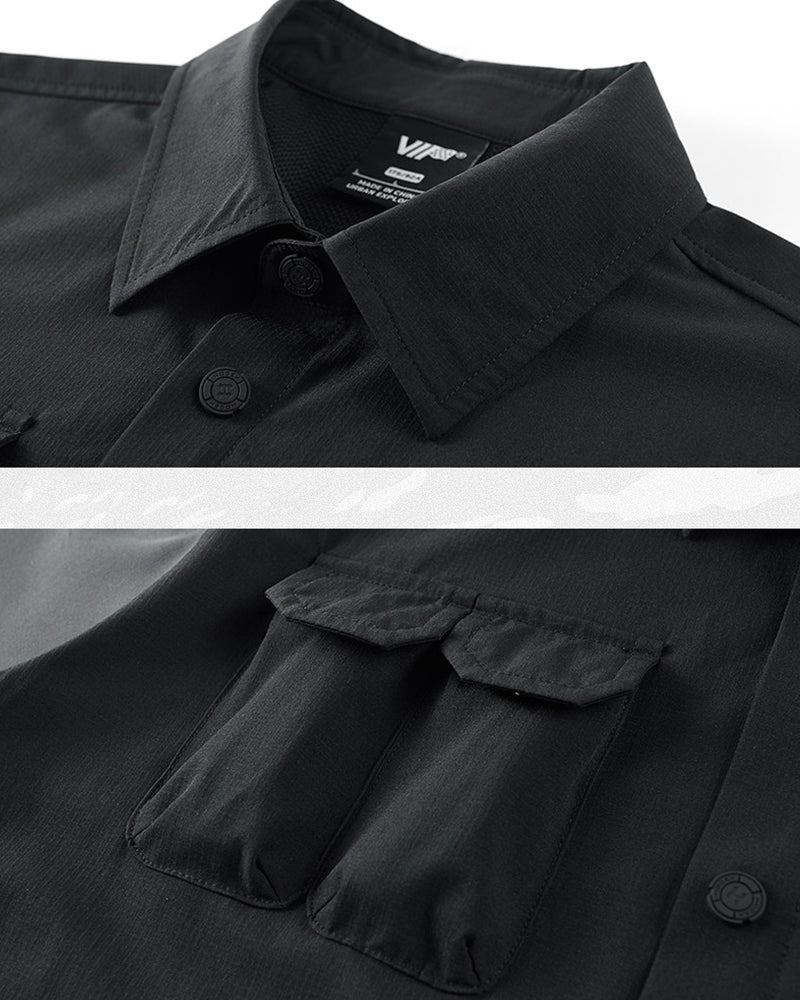 Techwear Fake Two-piece Tactical Short Sleeve Shirt