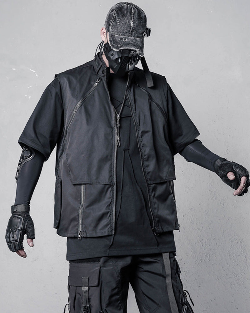 Techwear Multi-Zip Utility Vest