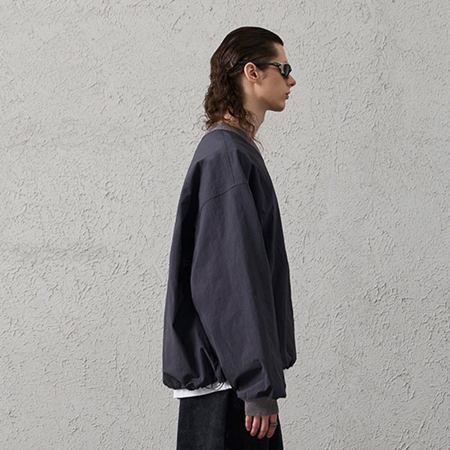 Water-Repellent Embroidered Drawstring Sweatshirt