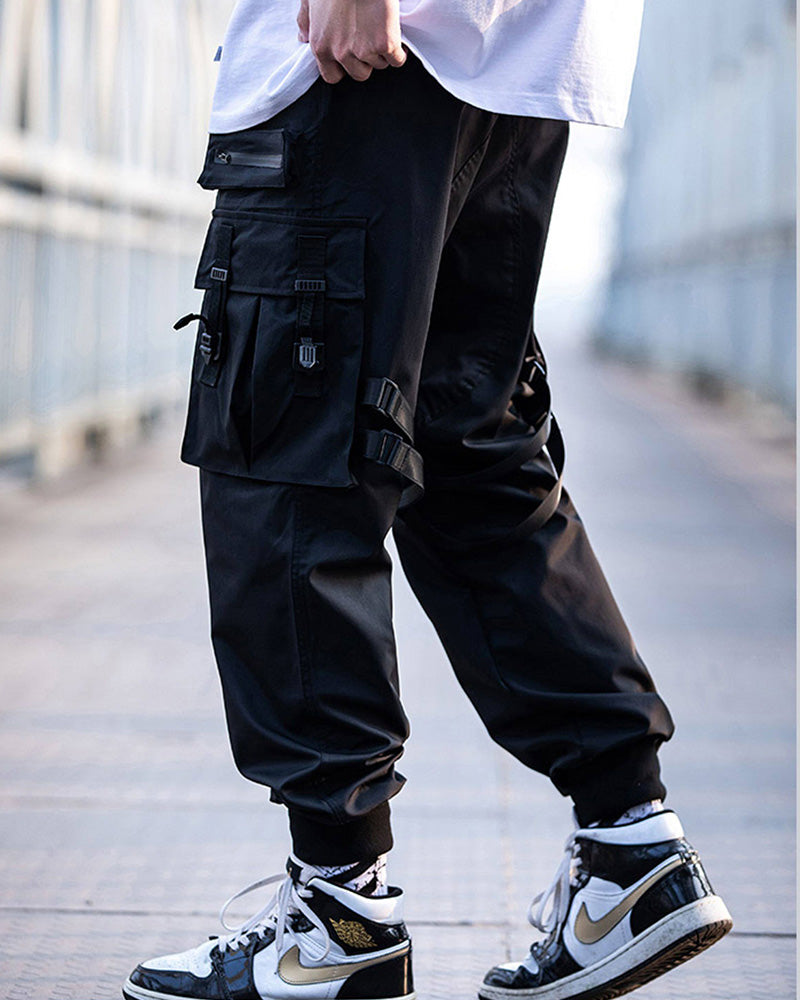 Functional Ribbon Pocket Cargo Pants