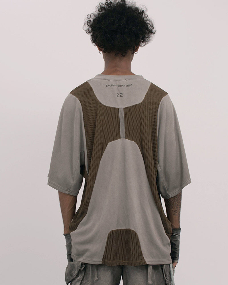 Techwear Mesh Panel Short-Sleeve T-Shirt