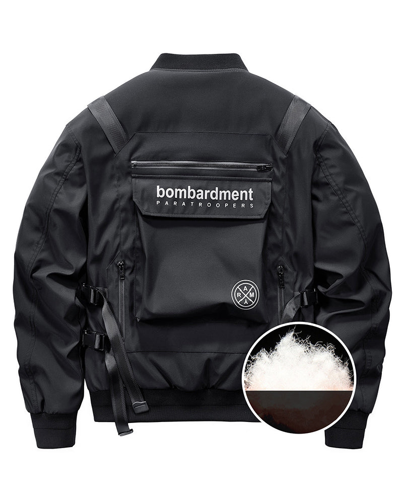 Futuristic Backpack Functional Bomber Jacket