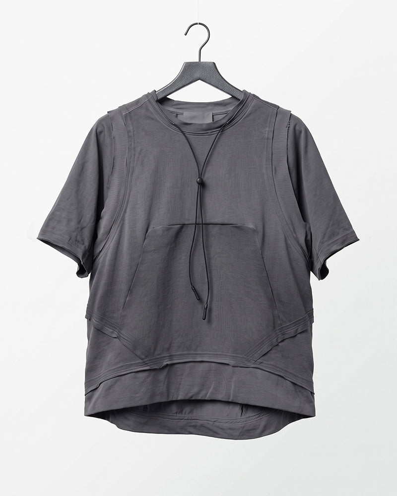 Dystopian Dirty Dye Transformable Sleeve Short Sleeve Tee