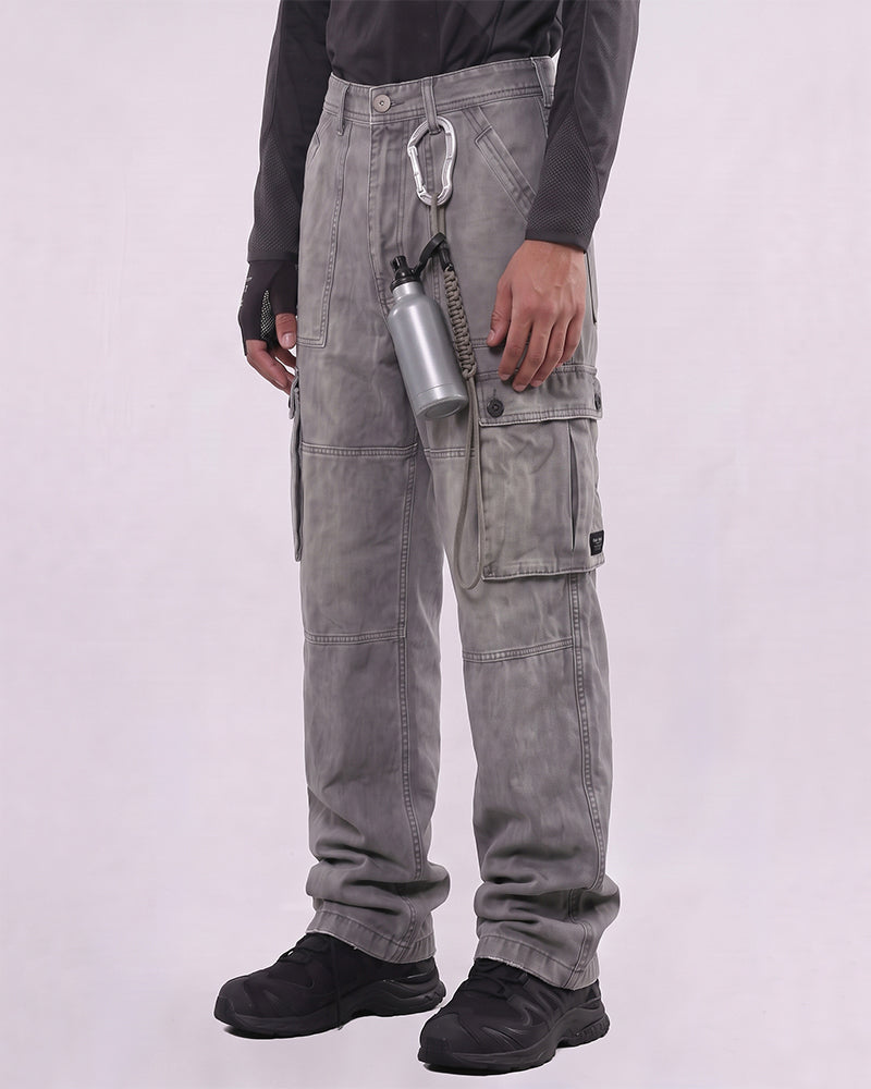 Washed Distressed Vintage Multi-Pocket Cargo Pants