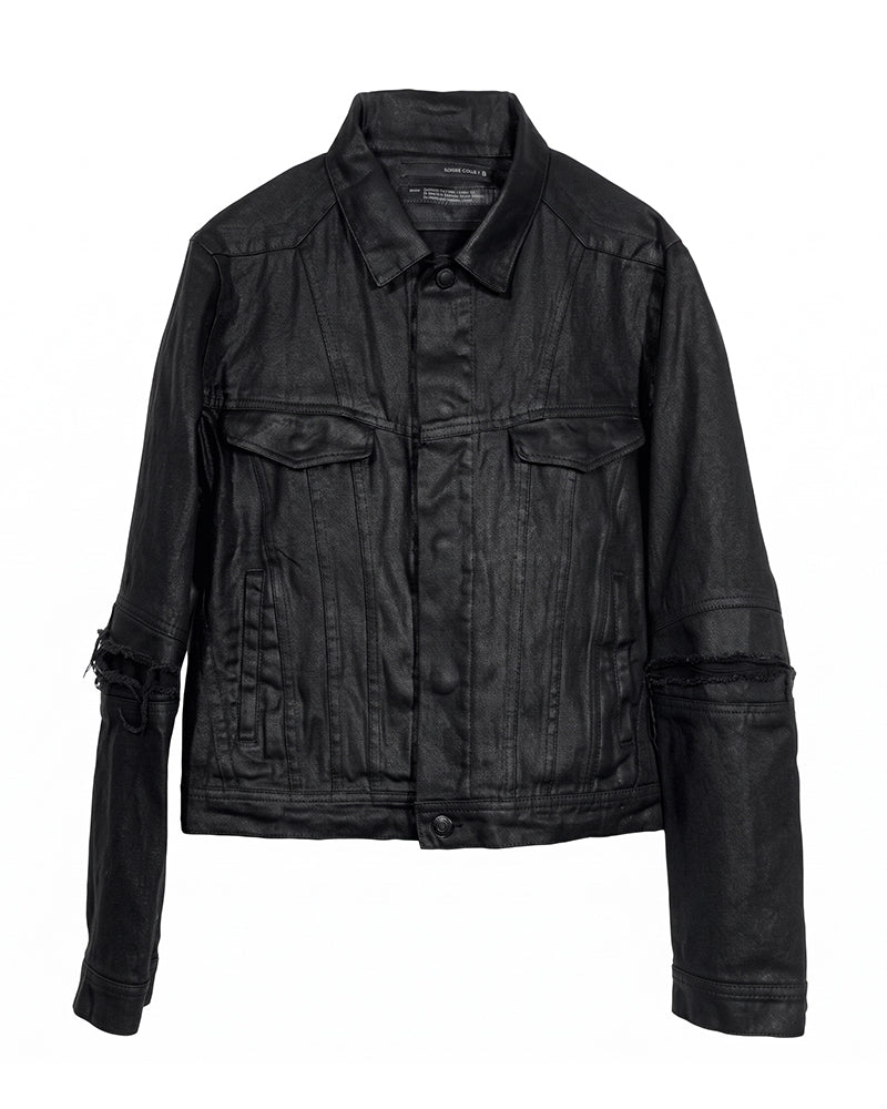 Post-Apocalyptic Waxed Denim Trucker Jacket