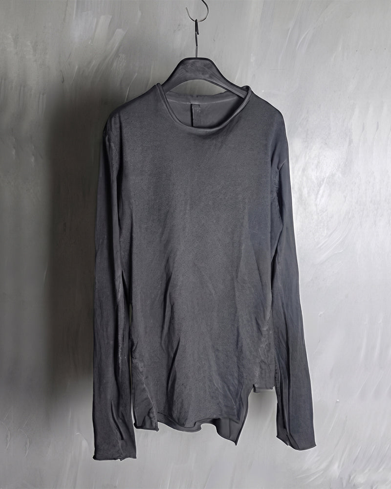 Wasteland Distressed Asymmetric Long Sleeve T-Shirt