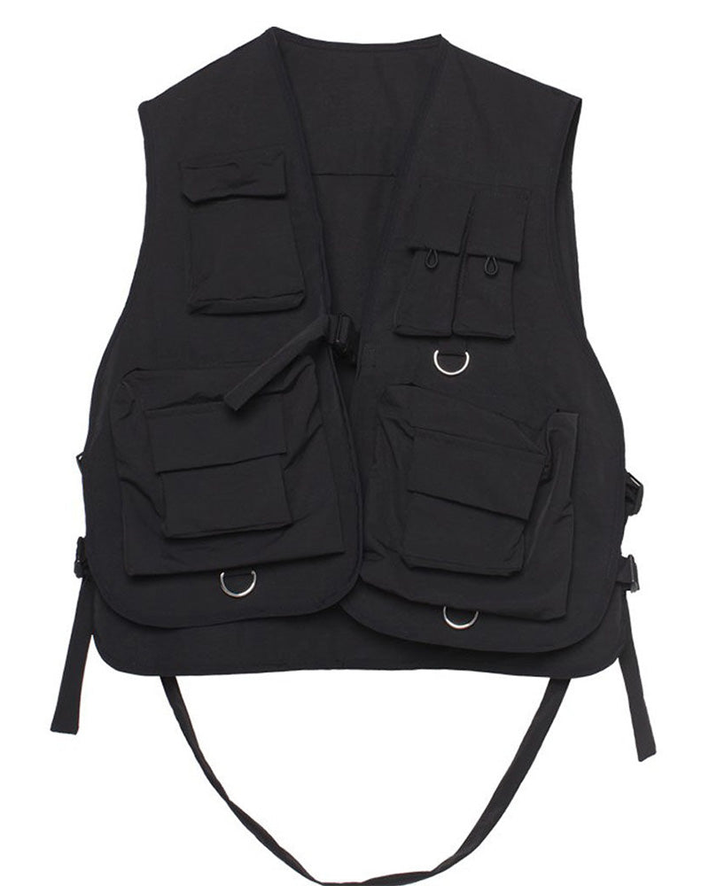 Multi-Pocket Streetwear Cargo Utility Vest