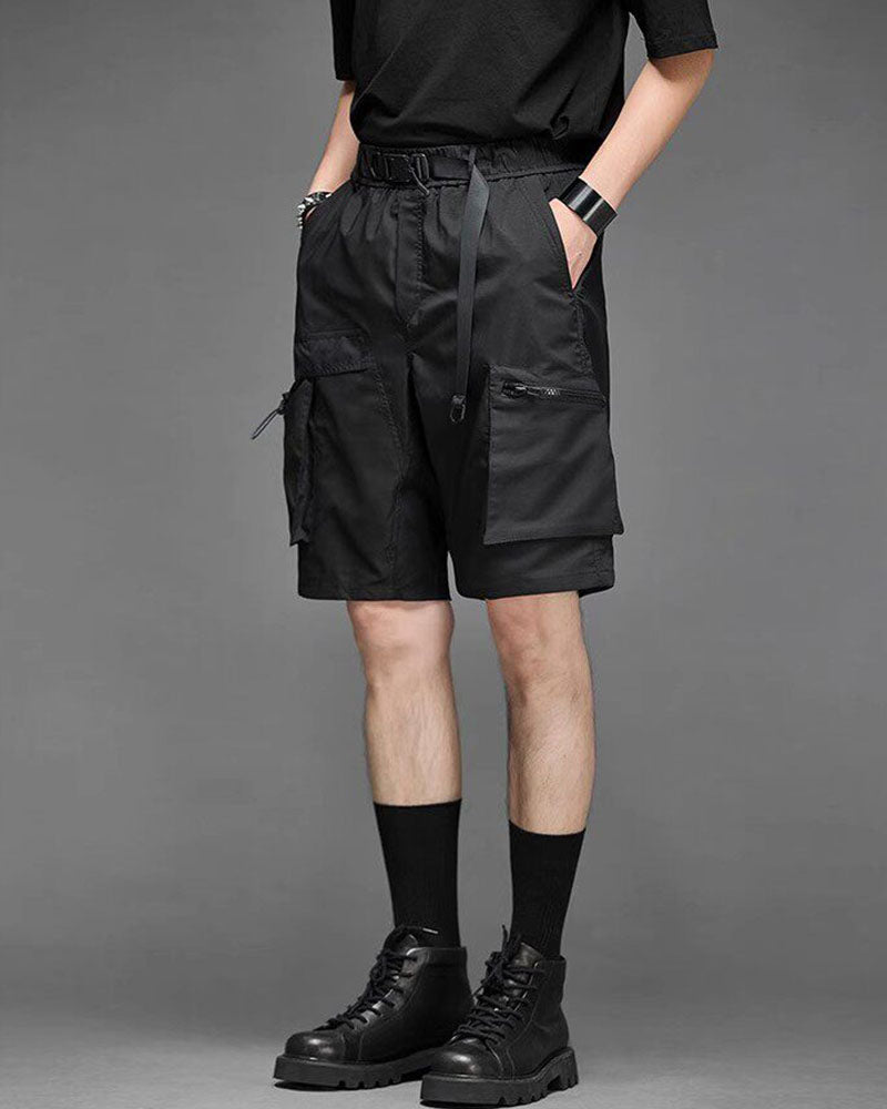 Modern Japanese Techwear Multi-Pocket Cargo Shorts