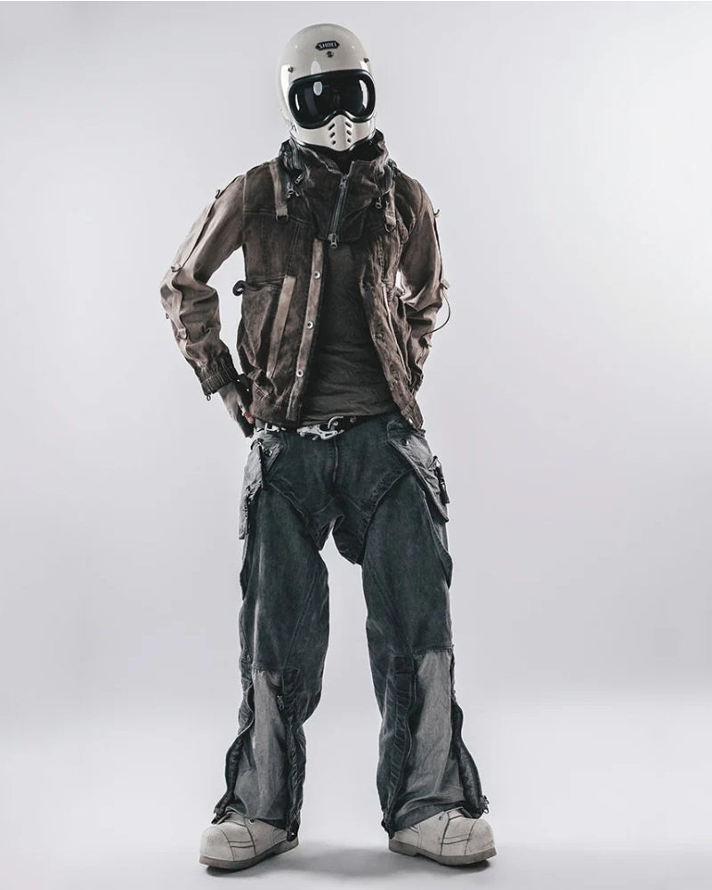 Post-Apocalyptic Wear Multi-Pocket Zipper Cargo Pants