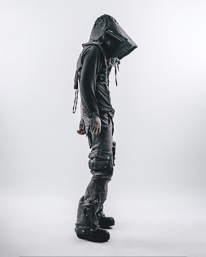 Post-Apocalyptic Mesh-Panelled Tactical Long-Sleeve Tee