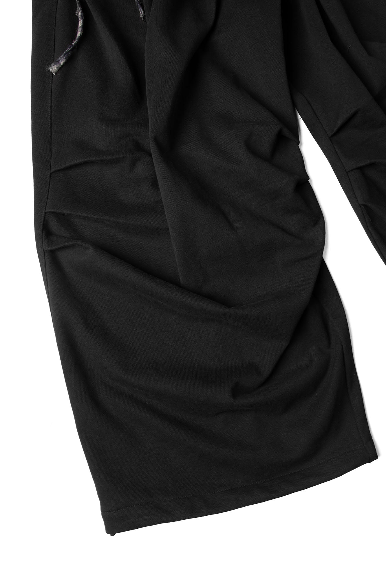 Double Waistband Detachable Back Flap Oversized Sweatpants Black