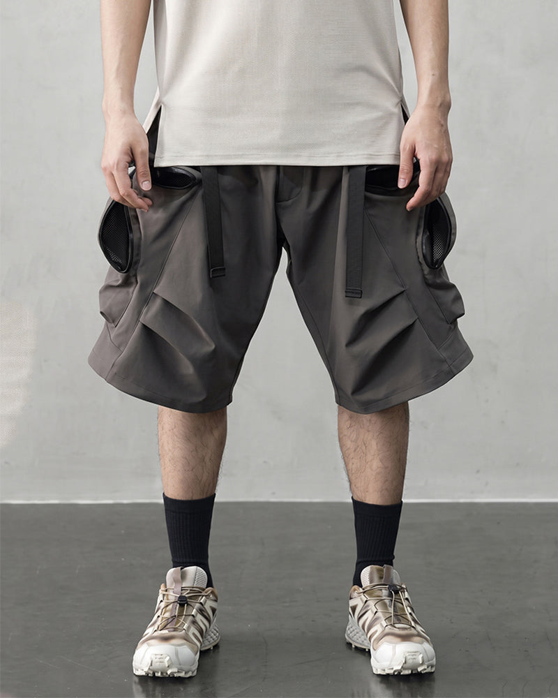 Multi-Pocket Water-Repellent Techwear Shorts