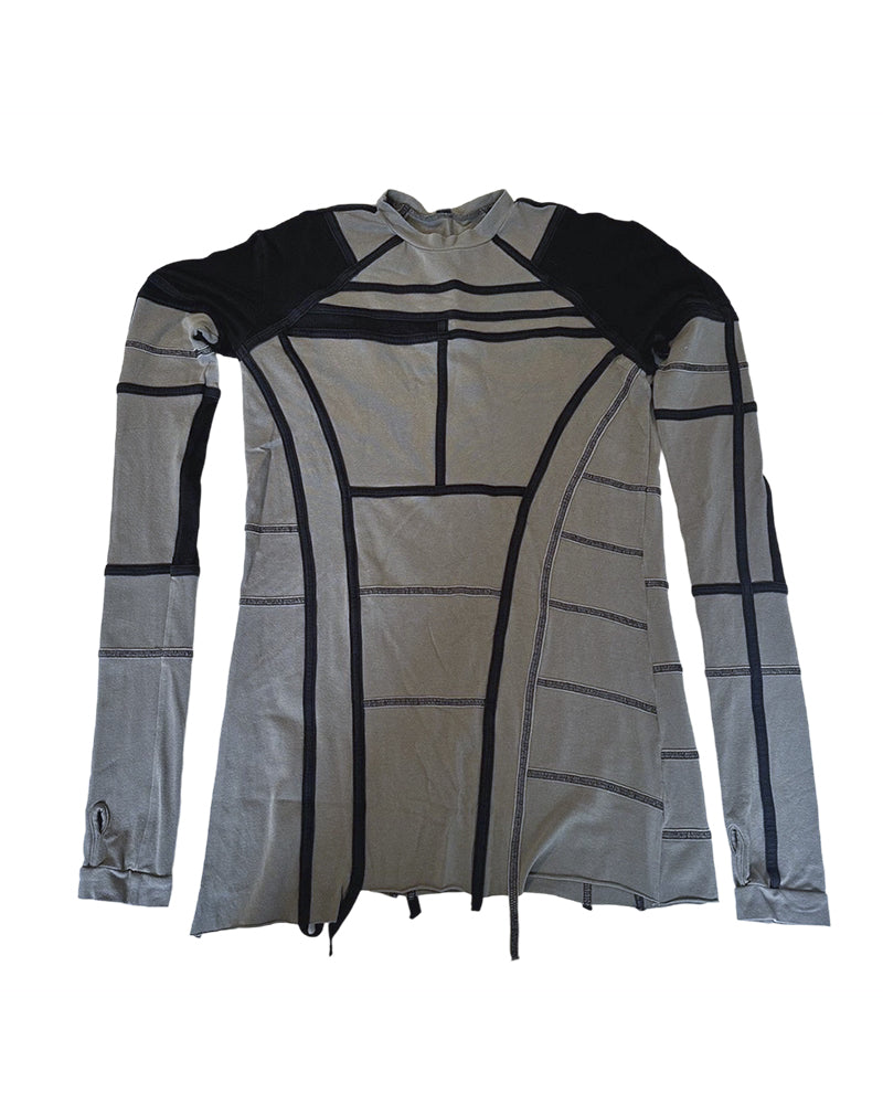 Wasteland Geometric Color Block Slim T‑Shirt