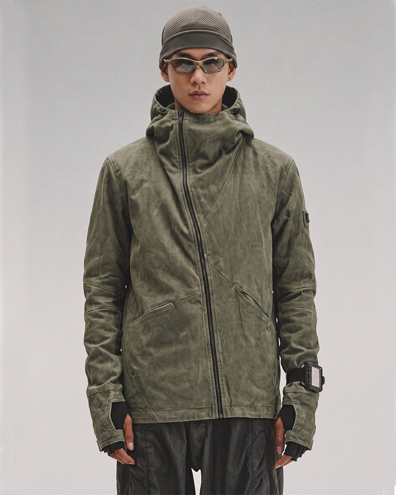 Wasteland Asymmetric Deconstructed Hooded Jacket