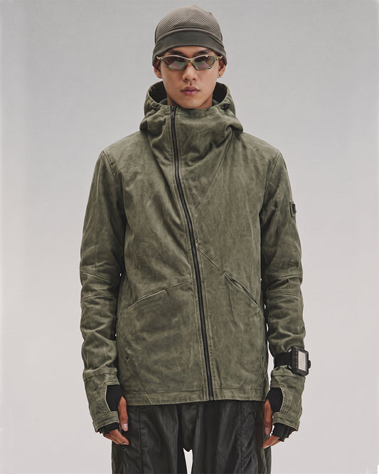 Wasteland Asymmetric Deconstructed Hooded Jacket