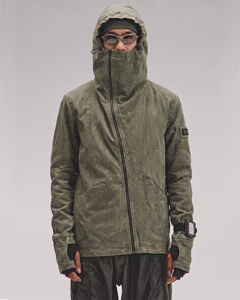 Wasteland Asymmetric Deconstructed Hooded Jacket