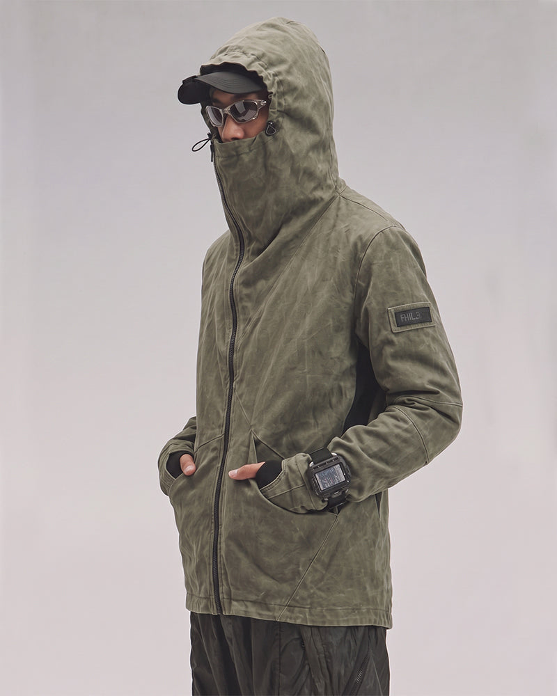 Wasteland Asymmetric Deconstructed Hooded Jacket