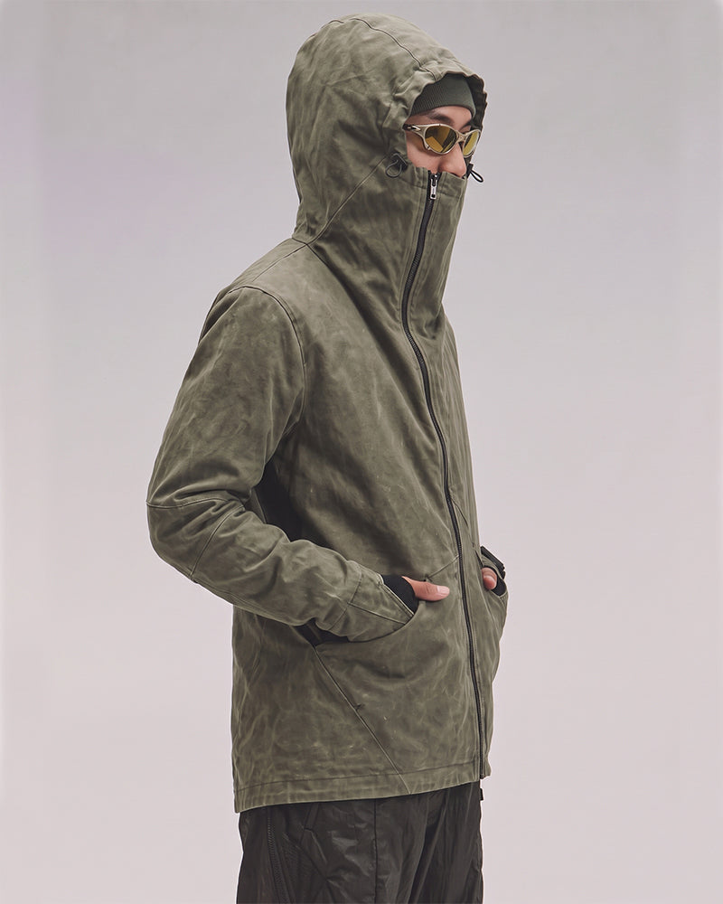 Wasteland Asymmetric Deconstructed Hooded Jacket