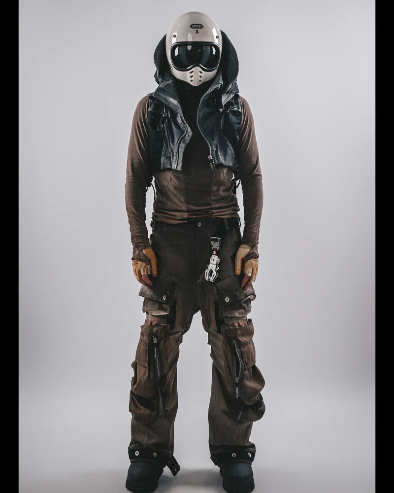 Post-Apocalyptic Functional 3D Pocket Wide Leg Cargo Pants