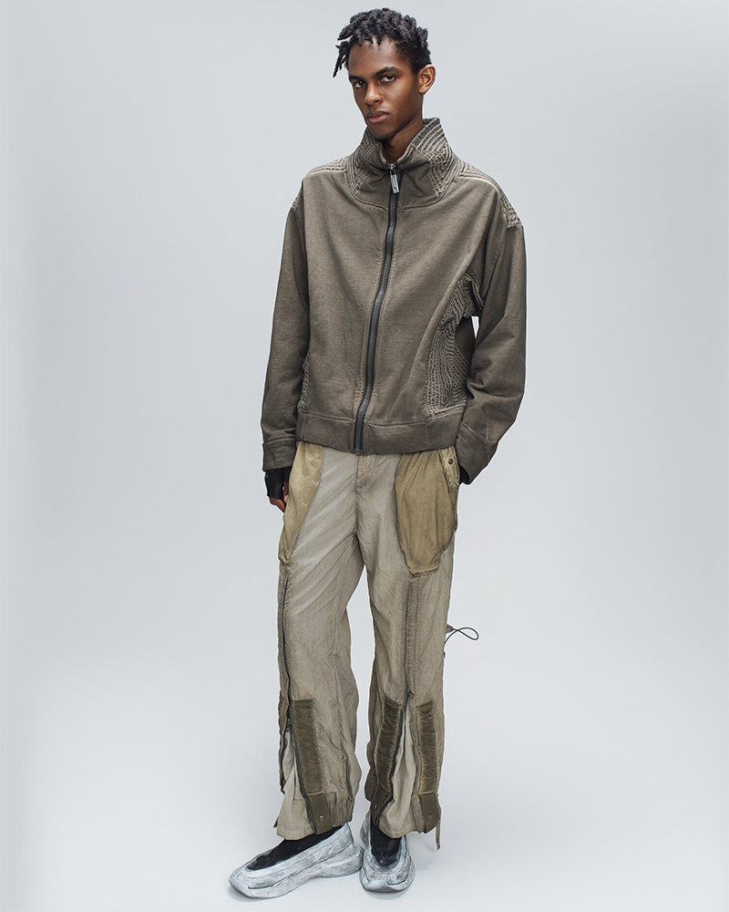 Washed Textured Panel Tech Jacket