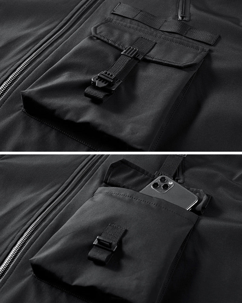 Techwear Hooded Tactical Cargo Jacket